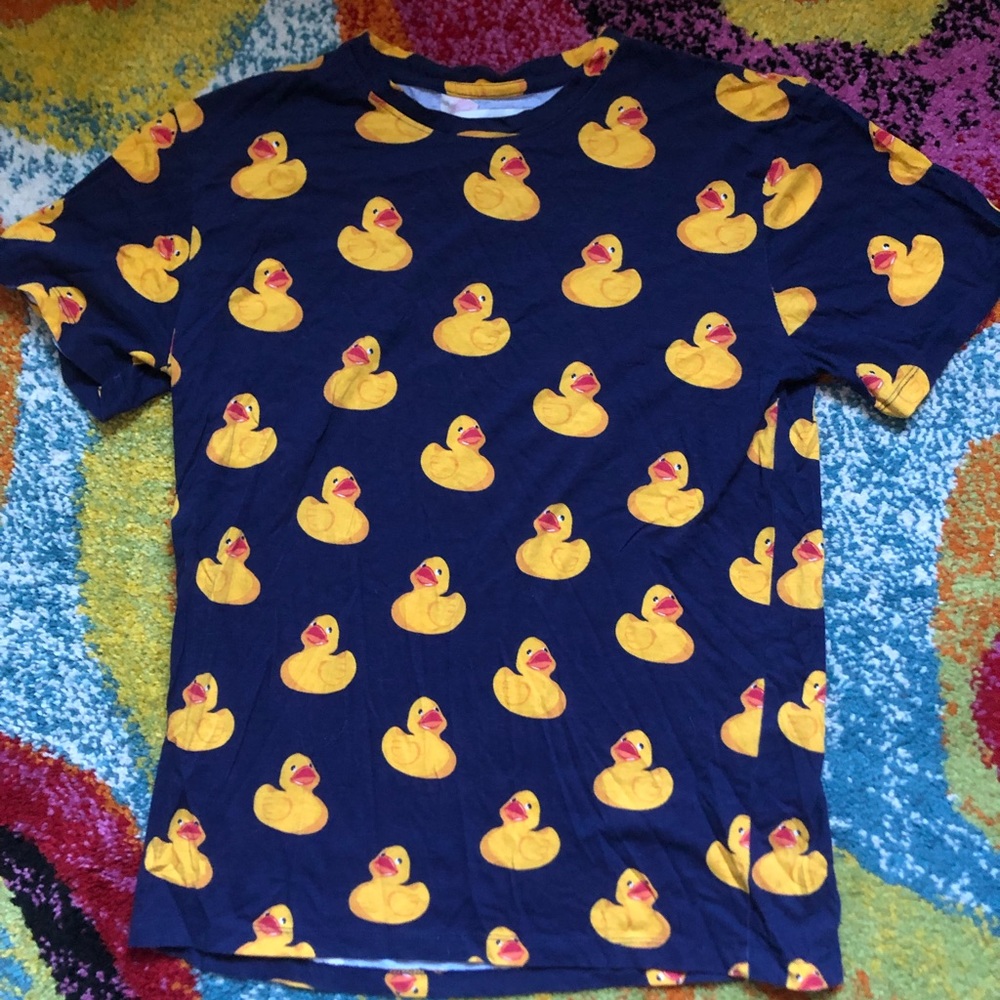 Rubber duck print blue shirt sleeve tee